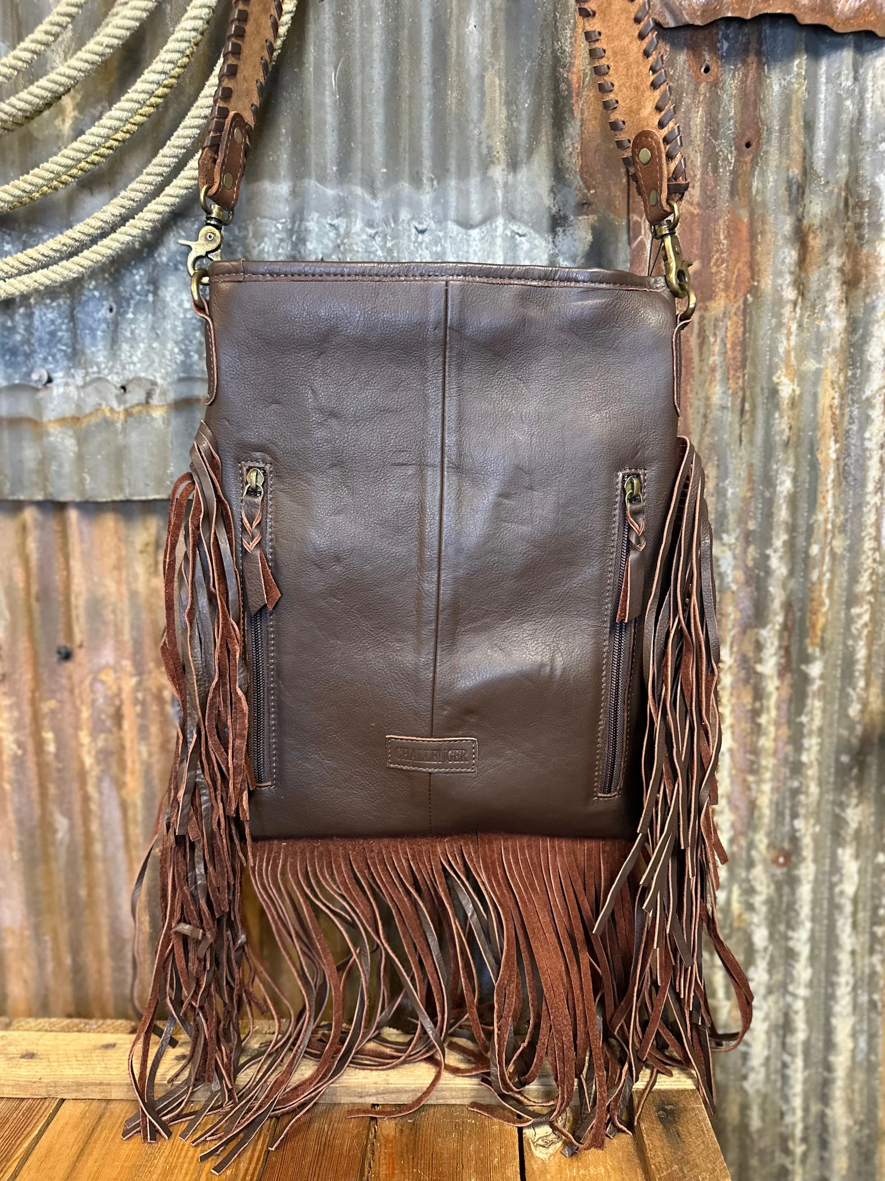 Challenger Western Floral Tooled Cowhide Concealed Carry Bag