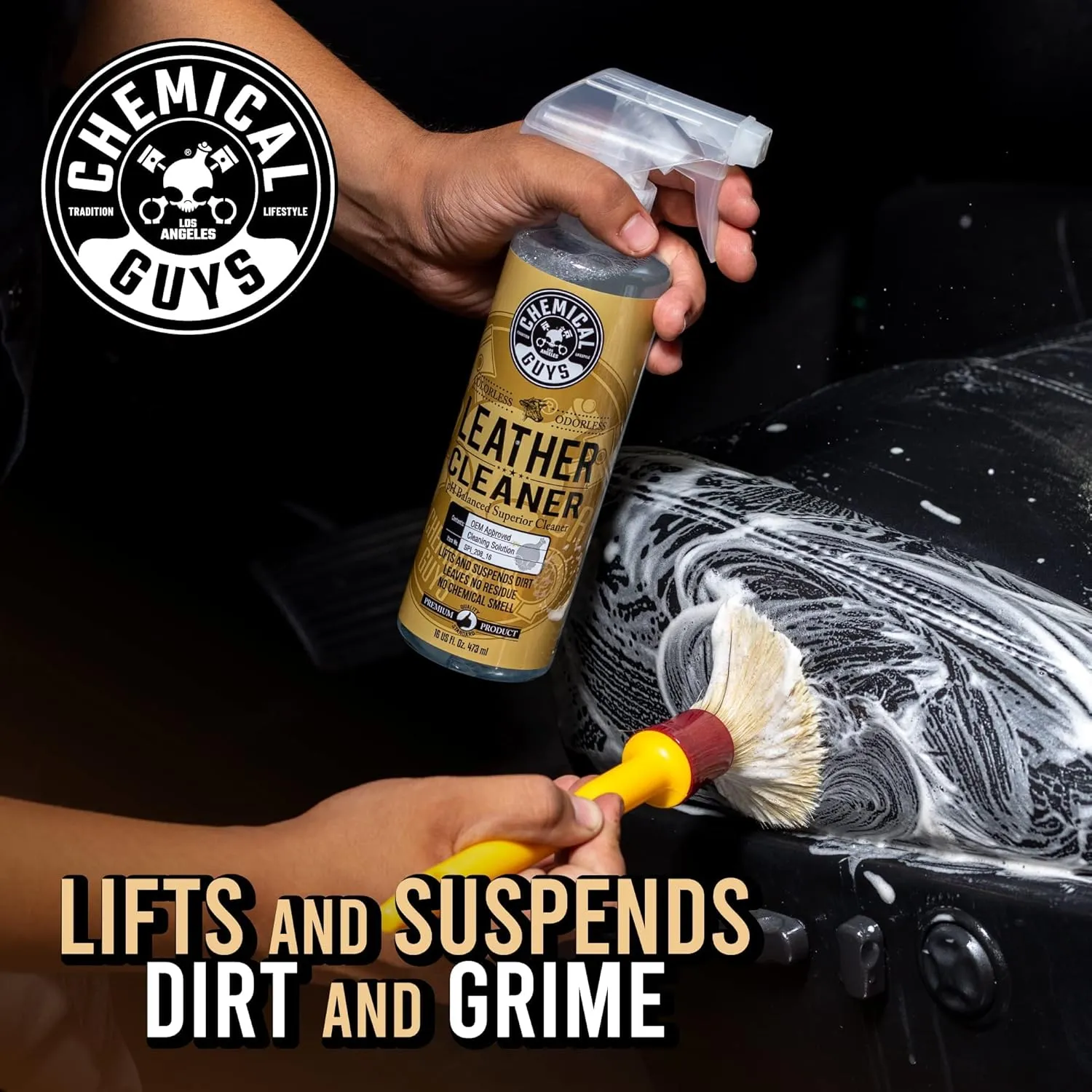 Chemical Guys SPI_109_16 Leather Cleaner and Conditioner Kit for Use on Leather Apparel, Furniture, Car Interiors, Shoes, Boots, Bags & More (2 - 16 fl oz Bottles)
