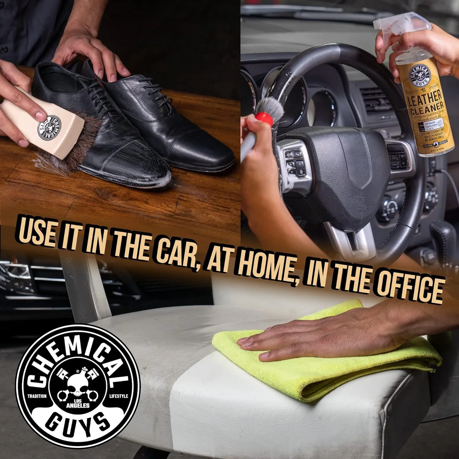 Chemical Guys SPI_109_16 Leather Cleaner and Conditioner Kit for Use on Leather Apparel, Furniture, Car Interiors, Shoes, Boots, Bags & More (2 - 16 fl oz Bottles)