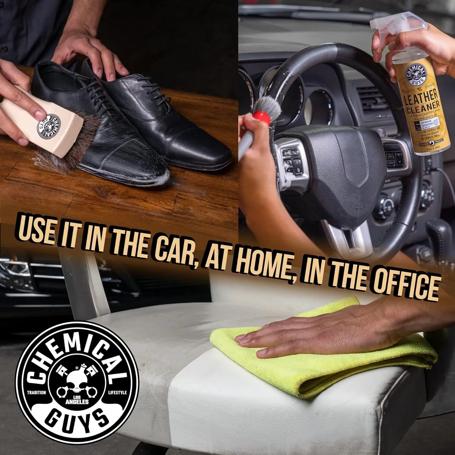 Chemical Guys SPI_109_16 Leather Cleaner and Conditioner Kit for Use on Leather Apparel, Furniture, Car Interiors, Shoes, Boots, Bags & More (2 - 16 fl oz Bottles)