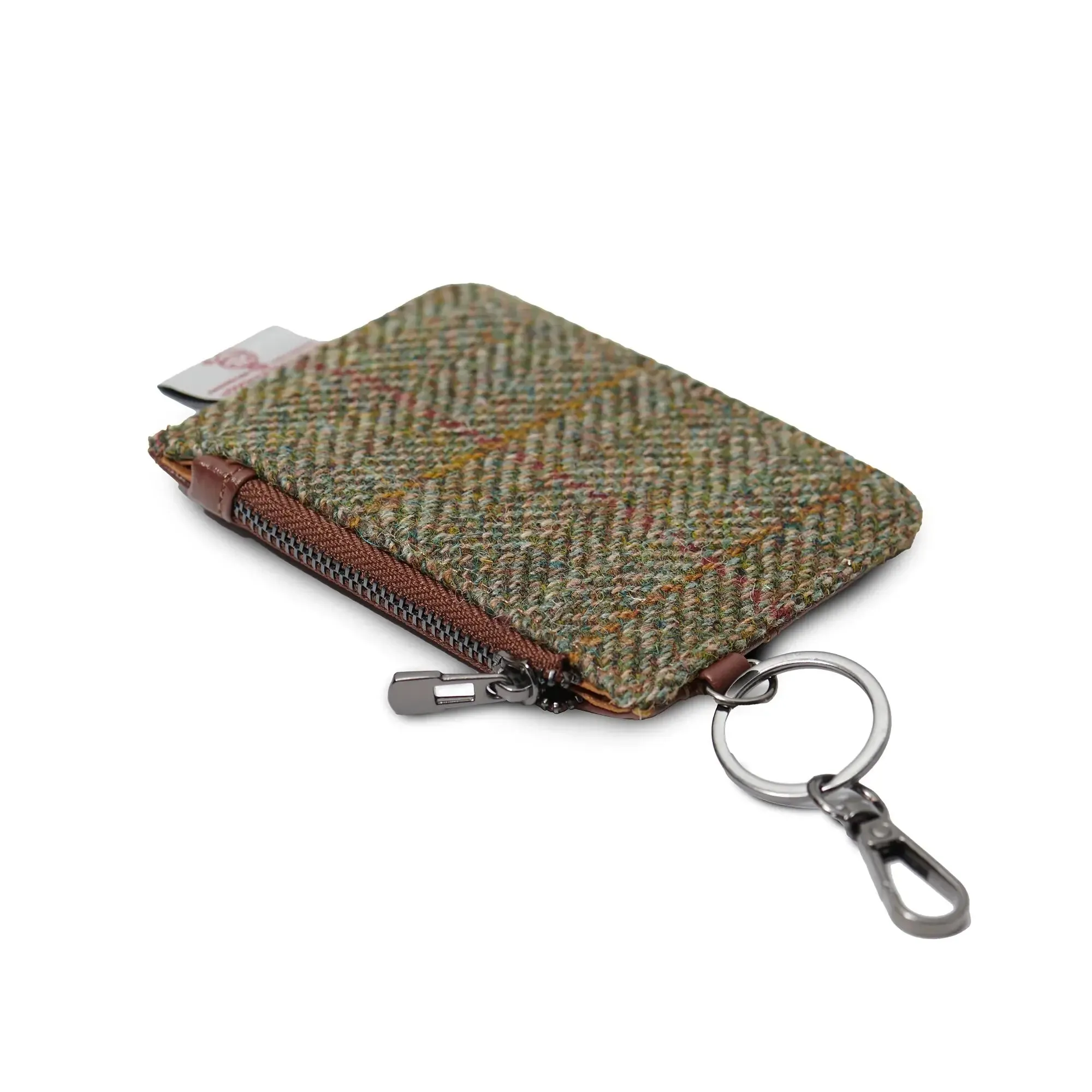 Chestnut Herringbone Card Zip Wallet with Harris Tweed®