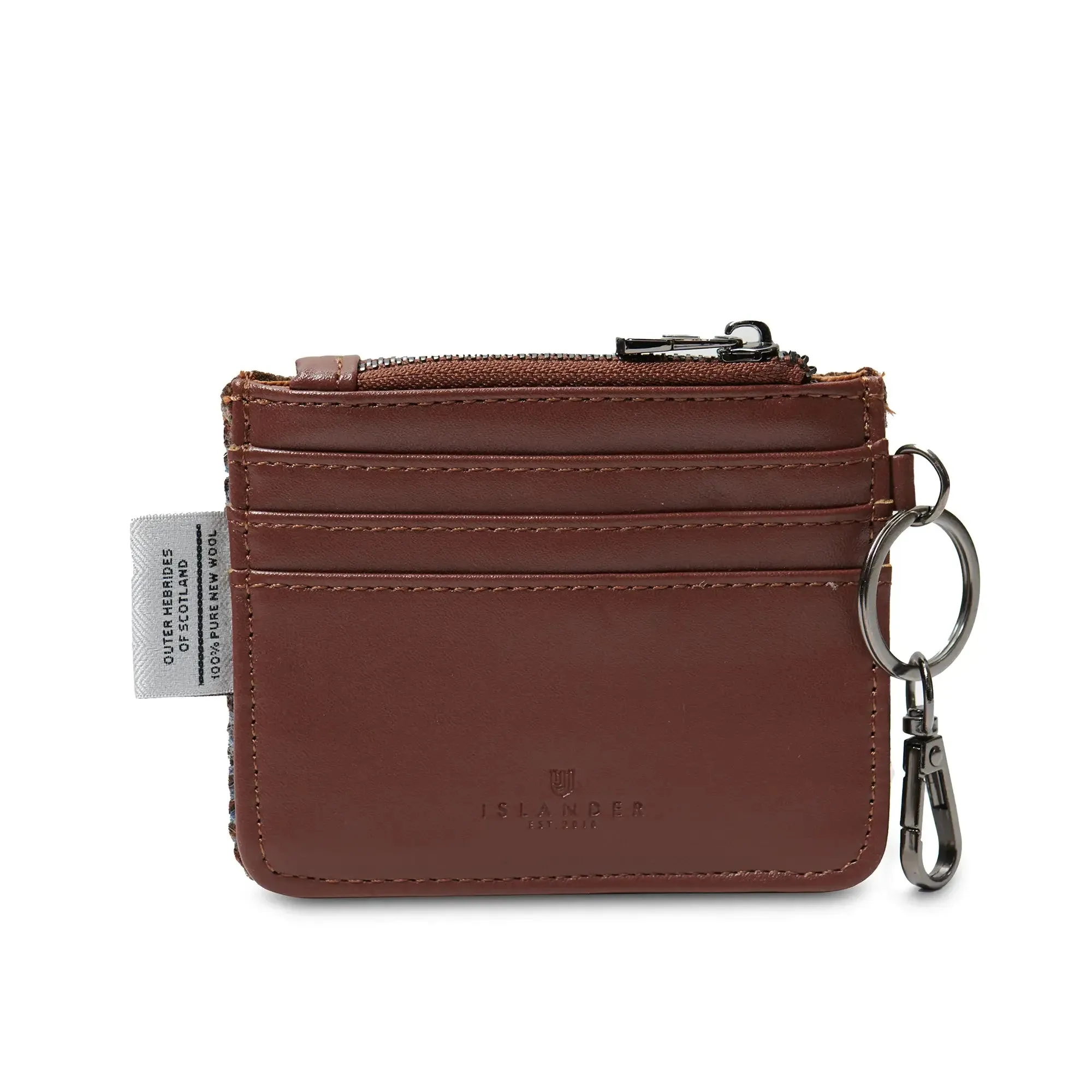 Chestnut Herringbone Card Zip Wallet with Harris Tweed®