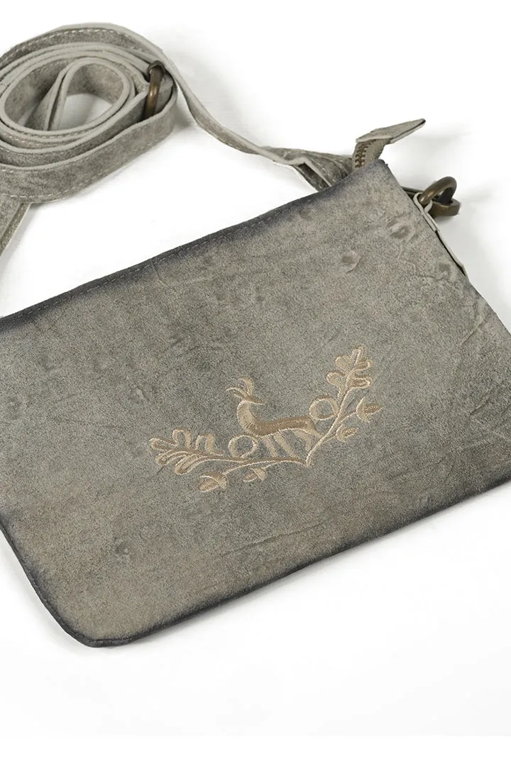 Chic Embroidery Gray Oktoberfest Handbag