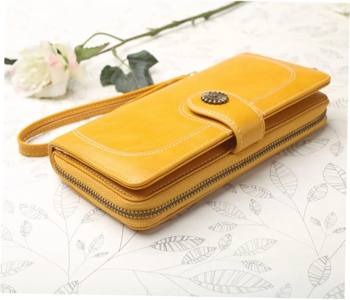 Chic Women's Mobile Phone Bag Triple-folded Pu Leather Wallet Zipper Pocket Multi-card Slots