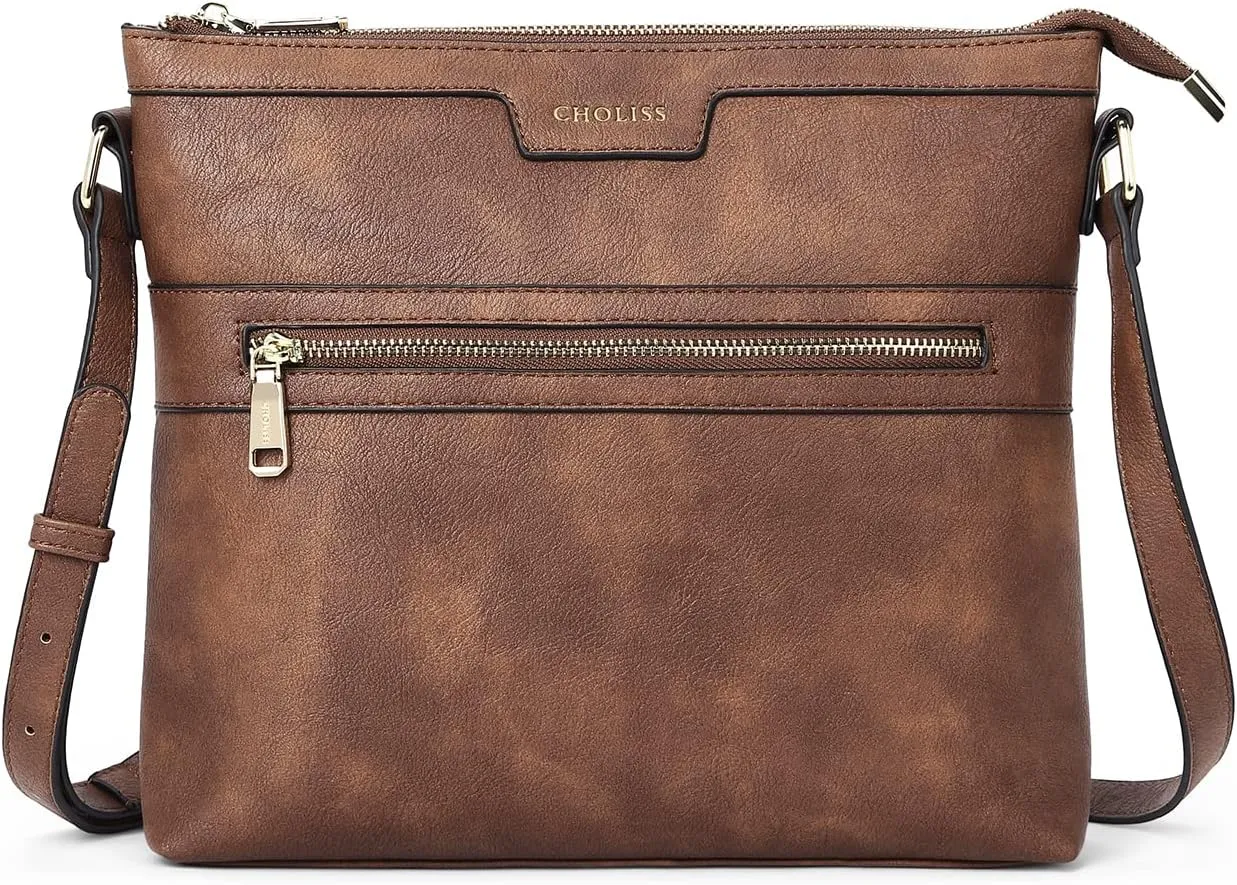 CHOLISS Large Crossbody Bags for Women, Medium Size Purses for Women with Vegan Leather