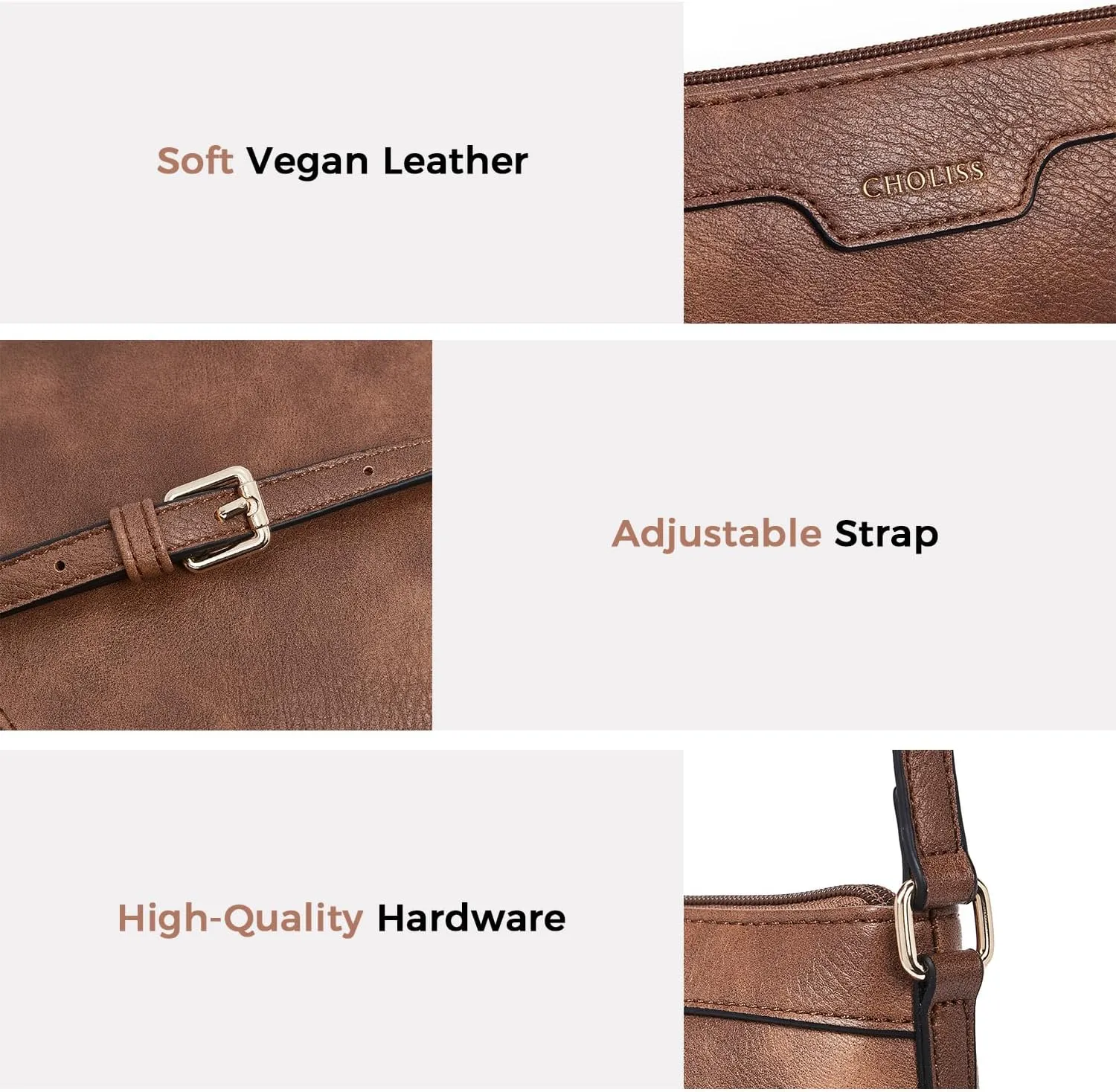 CHOLISS Mini Crossbody Bags for Women, Small Purses for Women with Vegan Leather, Travel Over Shoulder Bag