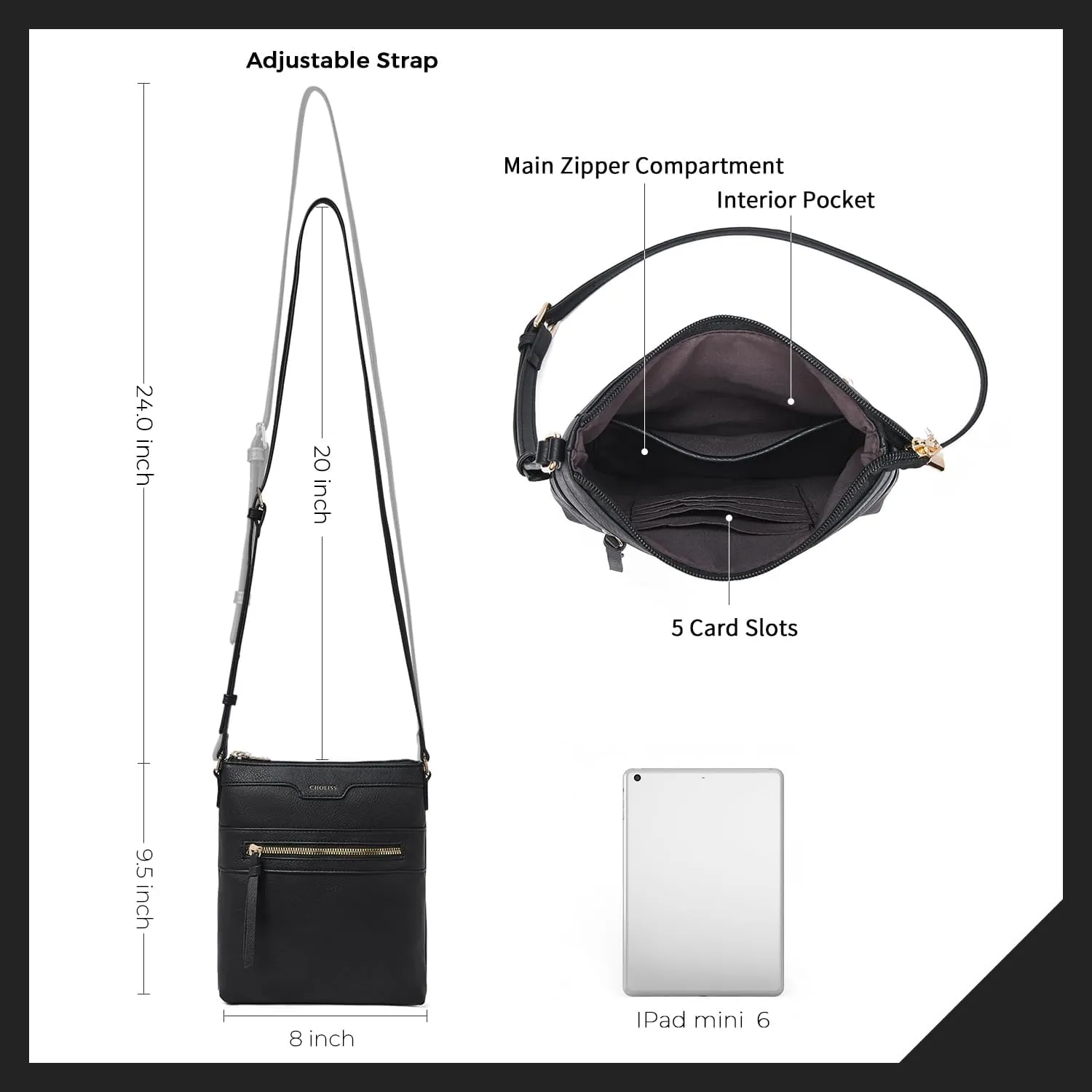 CHOLISS Mini Crossbody Bags for Women, Small Purses for Women with Vegan Leather, Travel Over Shoulder Bag
