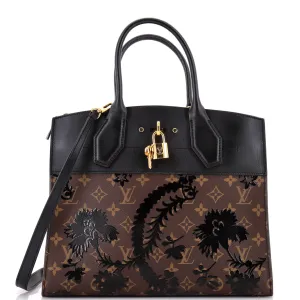 City Steamer Handbag Limited Edition Blossom Monogram Canvas and Leather MM