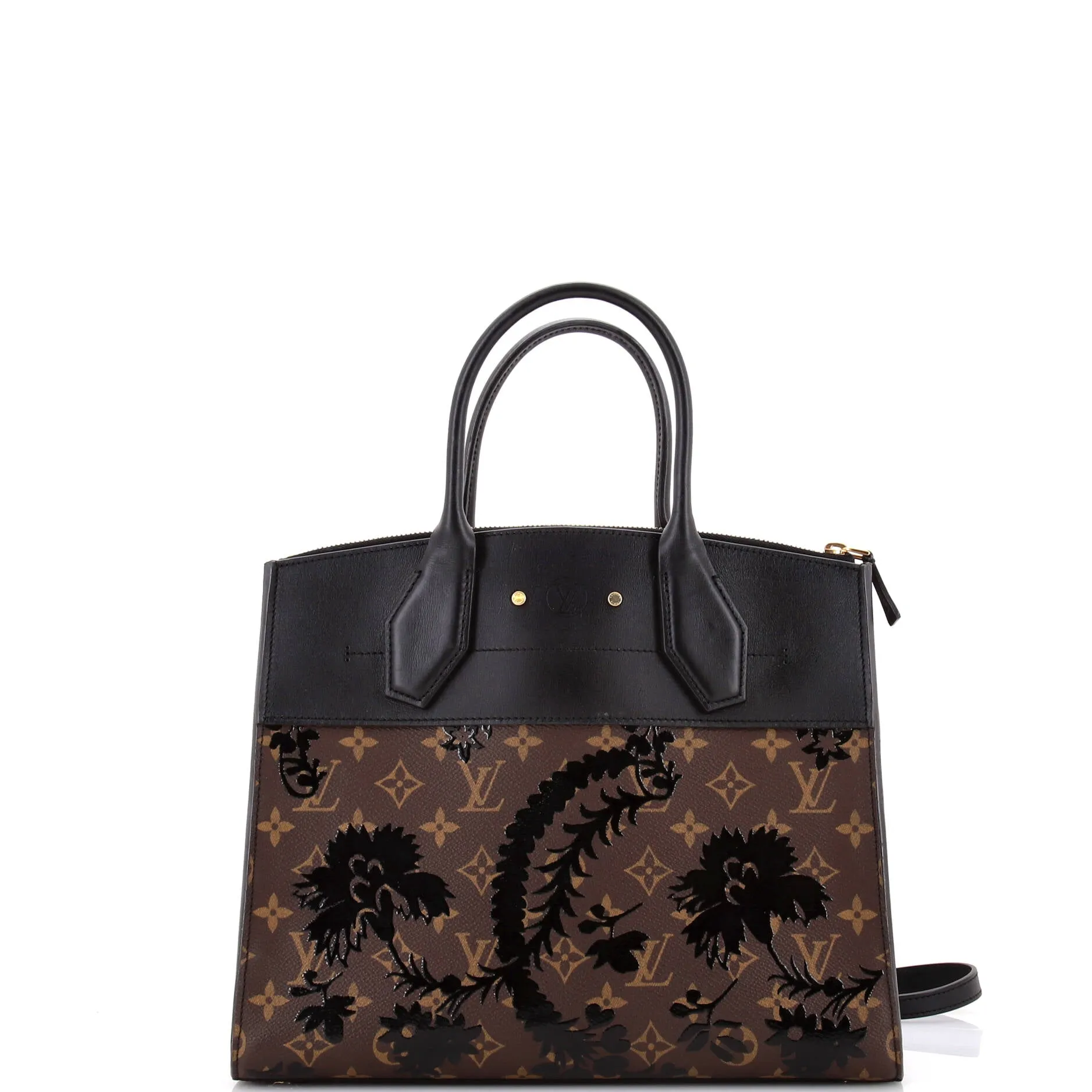 City Steamer Handbag Limited Edition Blossom Monogram Canvas and Leather MM