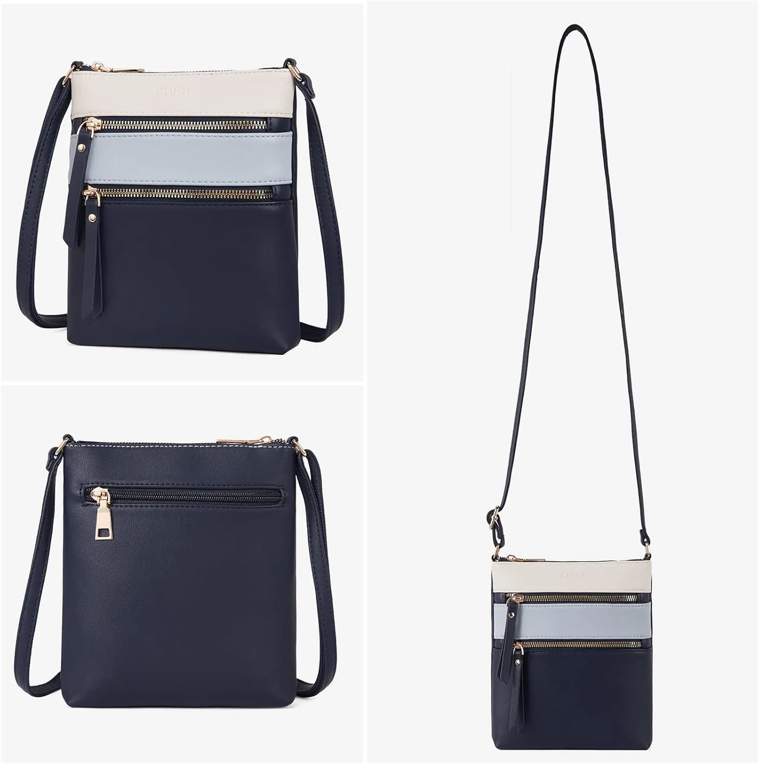 CLUCI Crossbody Purses for Women, Medium Size Zipper Pocket Adjustable Strap, Soft Leather Women's Shoulder Handbags