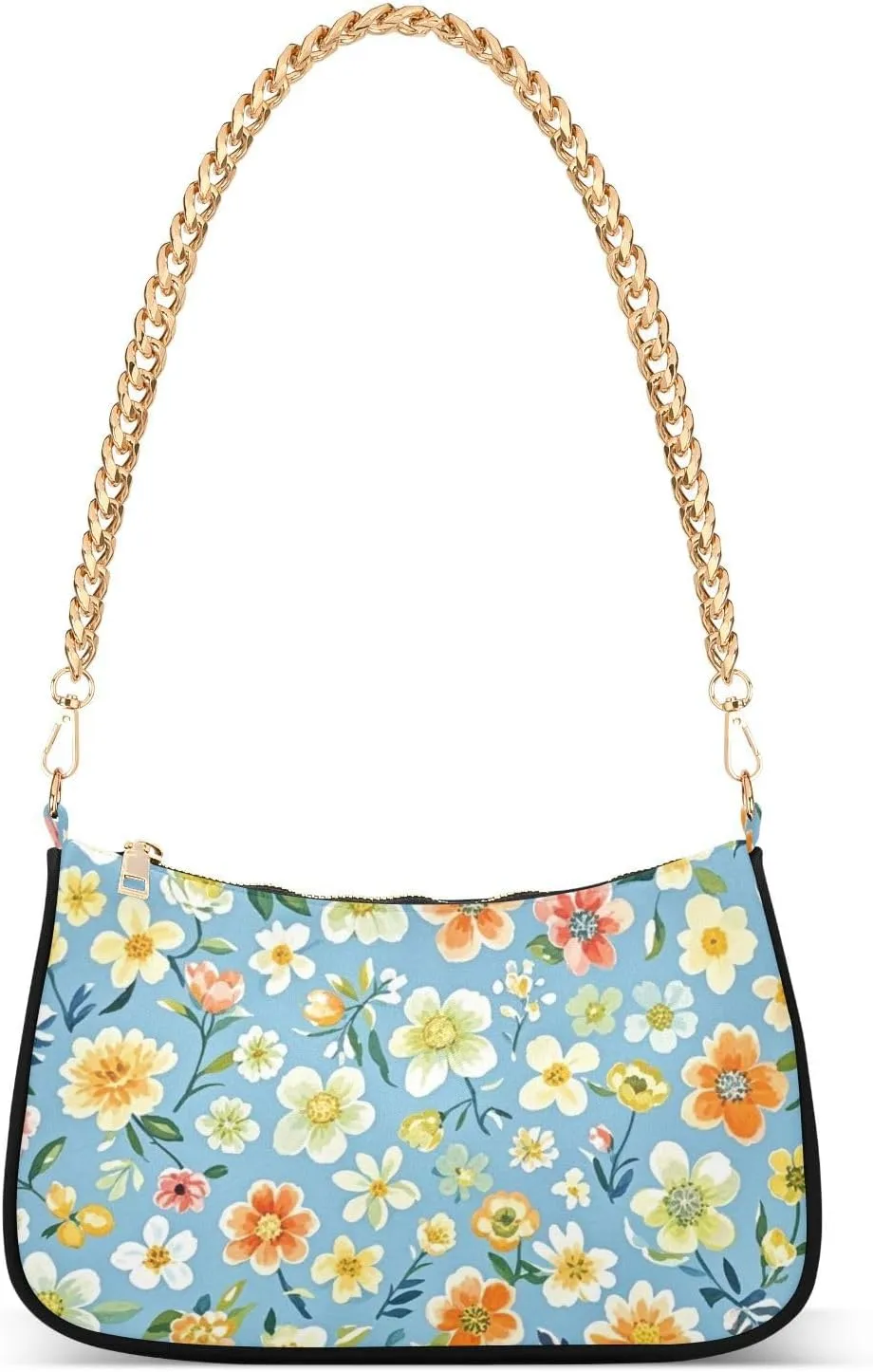 Clutch Purses for Women Trendy Chain Tote Bag Shoulder Handbags Floral Design Graduation Gifts for Her, Multi8