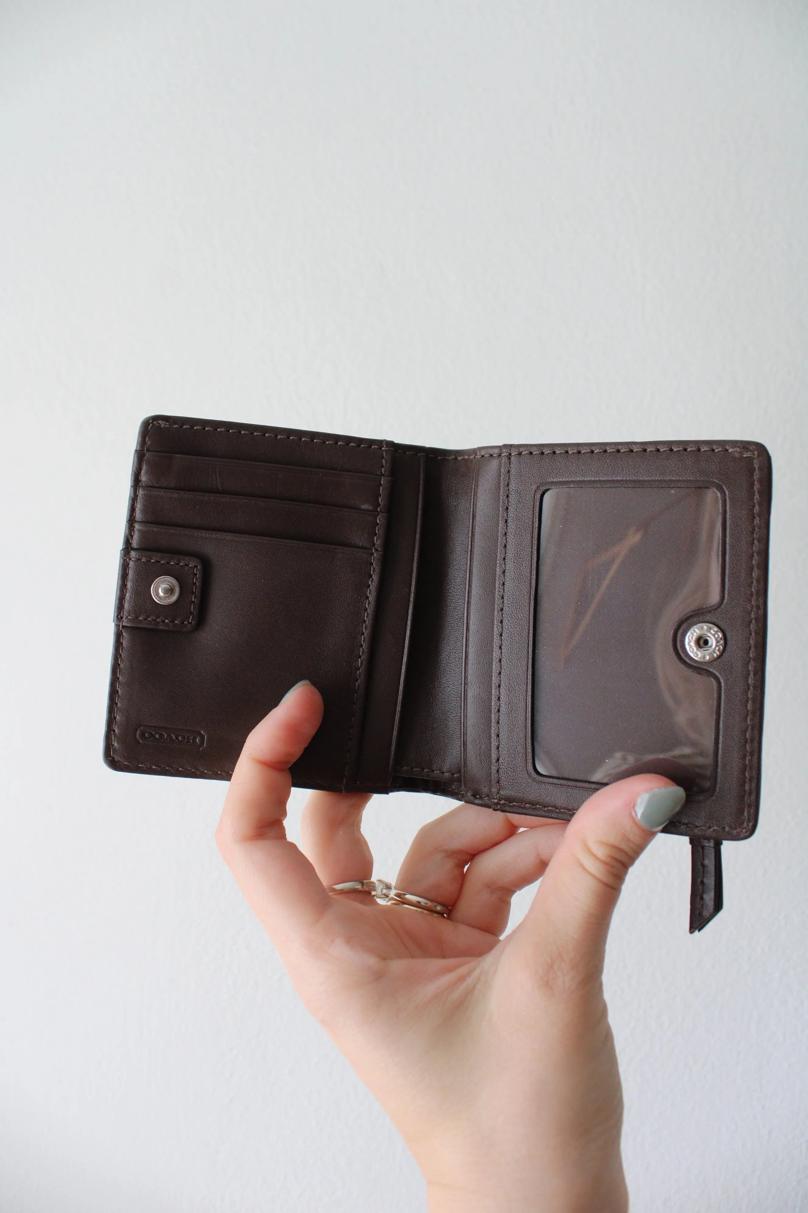 Coach Pleated Purple Canvas Wallet