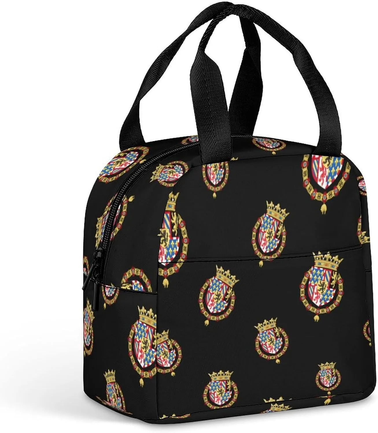 Coat Arms of Dukes of Burgundy Crowned Funny Insulated Lunch Bag Reusable Lunch Tote Bags Portable Handbags for Work Picnic Travel