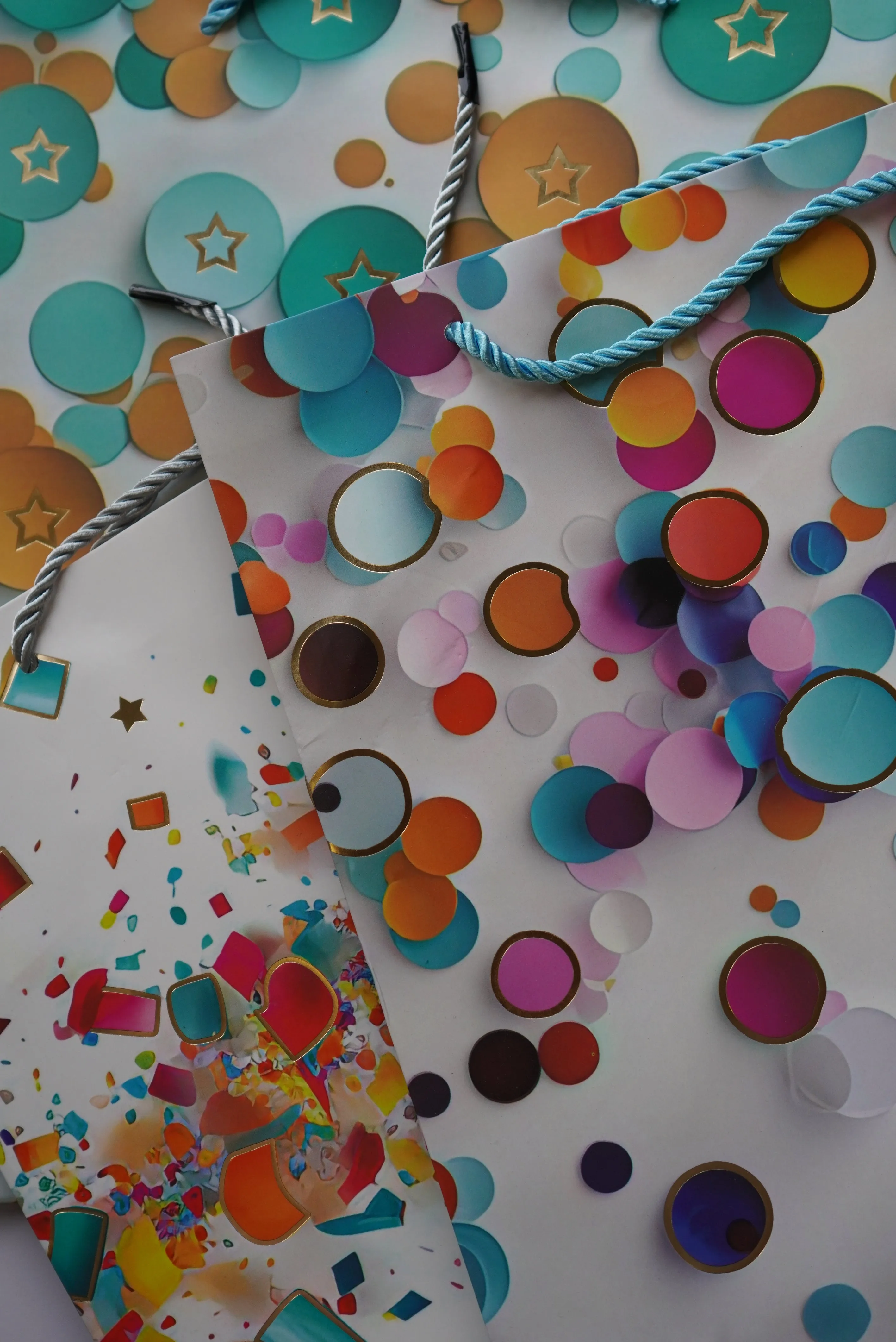 Colorful Confetti Celebration Gift Bags – Assorted Designs