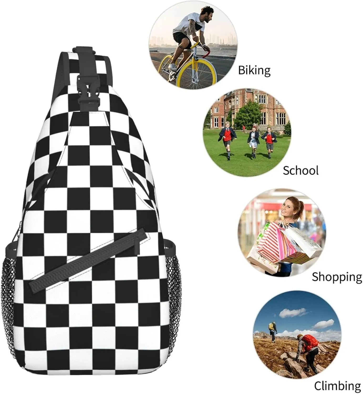 Colorful Dog Paw Print Crossbody Sling Backpack For Women Men,Sling Bag Travel Hiking Chest Bag Daypack