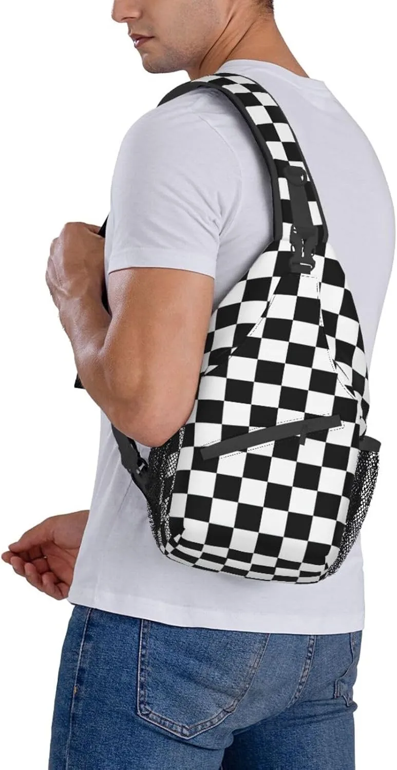Colorful Dog Paw Print Crossbody Sling Backpack For Women Men,Sling Bag Travel Hiking Chest Bag Daypack