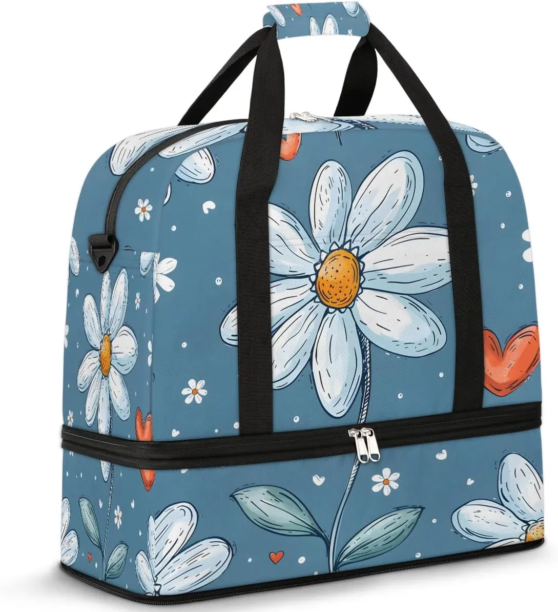 Colorful Flower Beauty Pattern Travel Duffle Bag, Collapsible Travel Bag Sports Gym Bag With Shoes Compartment Weekender Bag Overnight Bag For Women Men