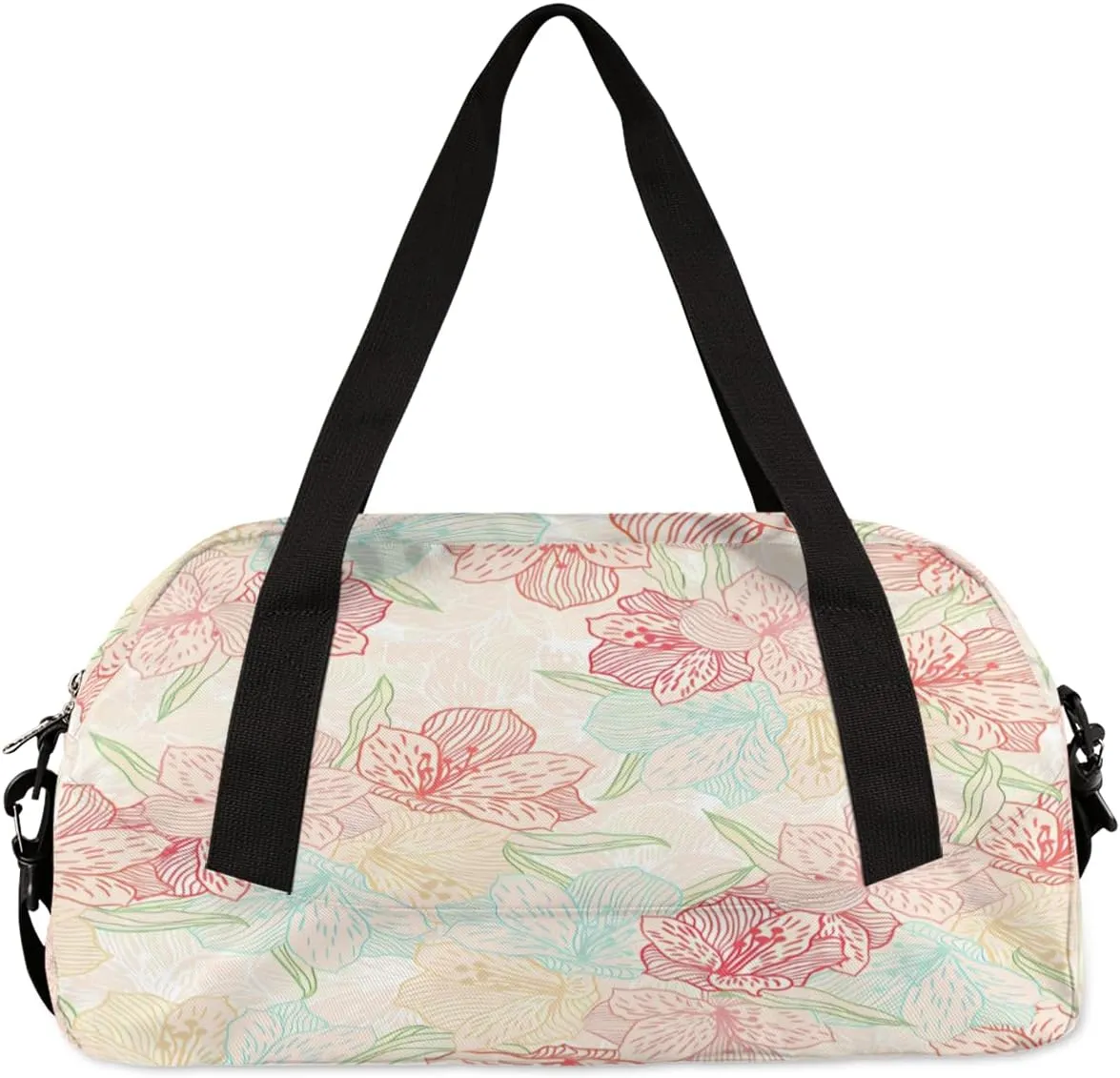 Colorful Flowers Print Gym Bag, Duffle Bag, Weekender Bag, Duffel Bag, Overnight Bag, Travel Duffel Bag, Dance Bag, Tote Bag, Beach Bag, Pool Bag, Gym Duffle Bag, Carry on Bag