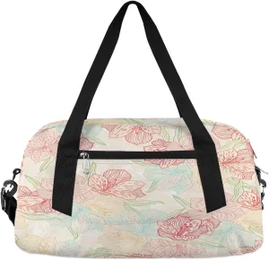 Colorful Flowers Print Gym Bag, Duffle Bag, Weekender Bag, Duffel Bag, Overnight Bag, Travel Duffel Bag, Dance Bag, Tote Bag, Beach Bag, Pool Bag, Gym Duffle Bag, Carry on Bag