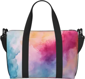 Colorful Nebula Travel Bag, Watercolor Weekender Overnight Bag, Shoulder Travel Duffel Bag Carry On Gym Bag for Women Men