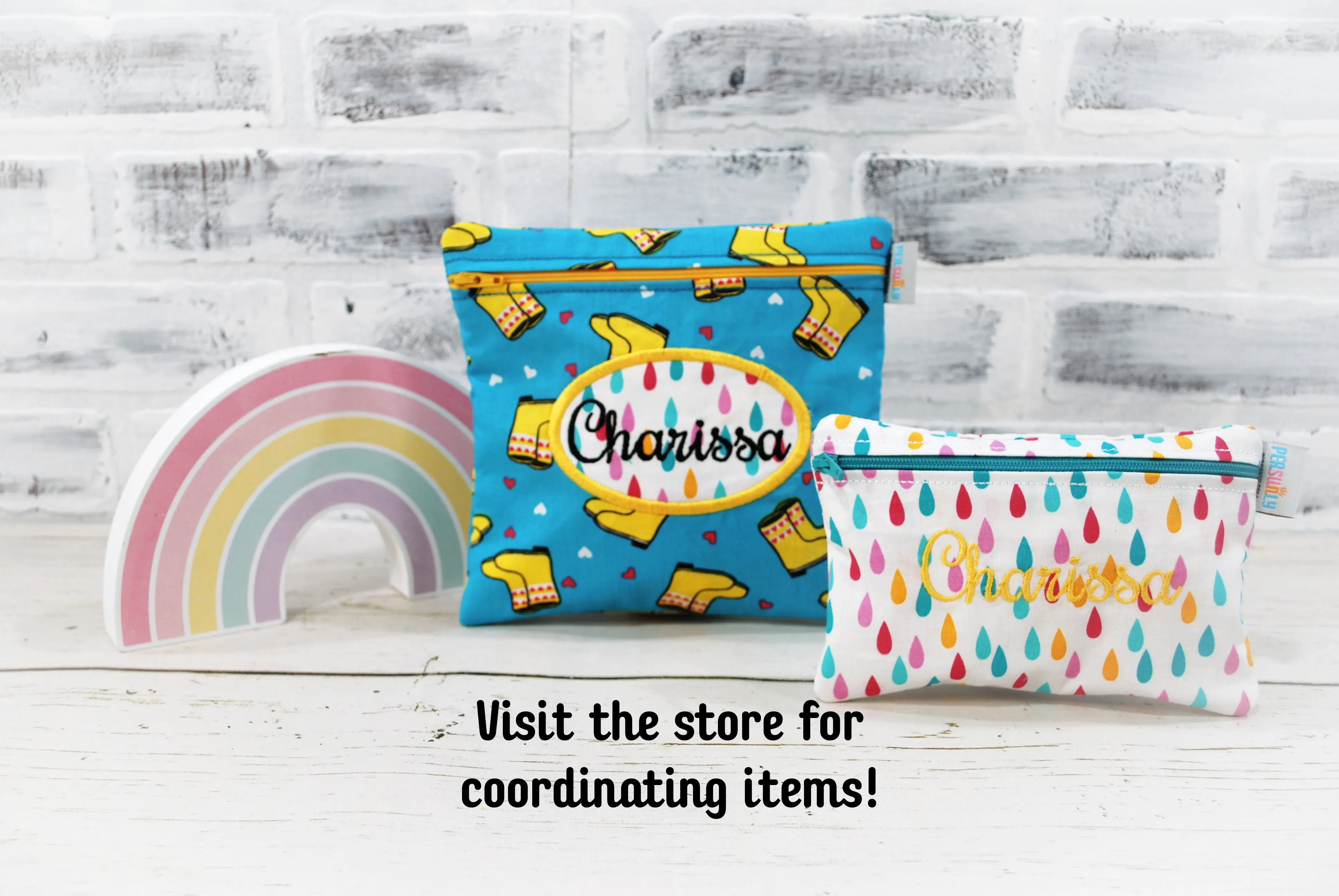 Colorful Raindrops Personalized Reusable Food Bag