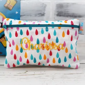 Colorful Raindrops Personalized Reusable Food Bag