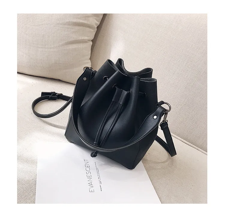 Colorful Strap Bucket Leather Bags
