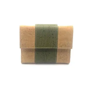 Cork Purse and Vegan Card Wallet for Women in Green