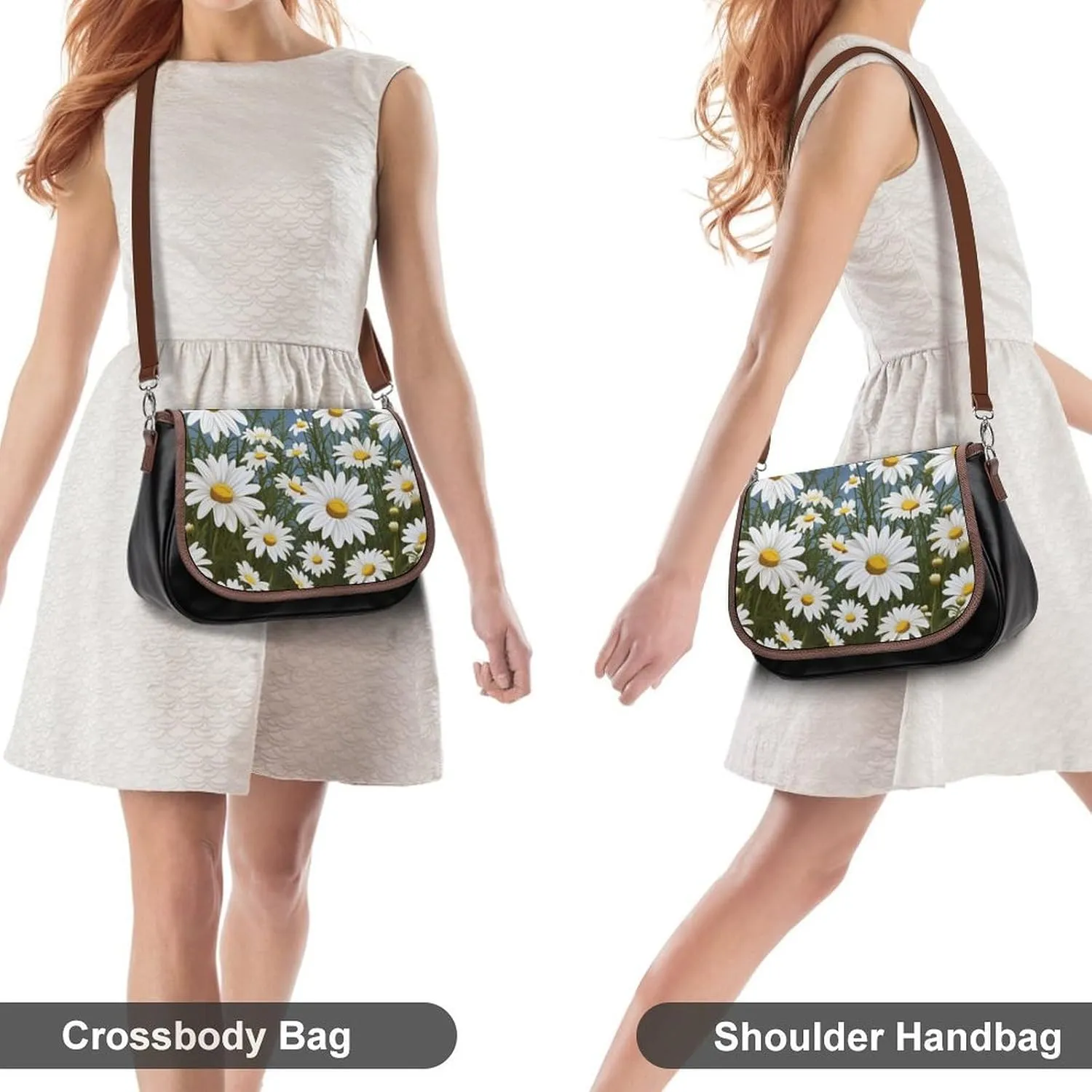 Couple Watching Sunrise Crossbody Bags for Women,PU Leather Tote Bag for Women,Shoulder Bag Purse for Work Shopping Travel