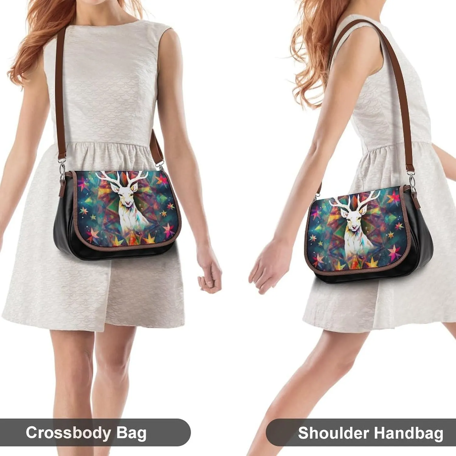 Couple Watching Sunrise Crossbody Bags for Women,PU Leather Tote Bag for Women,Shoulder Bag Purse for Work Shopping Travel