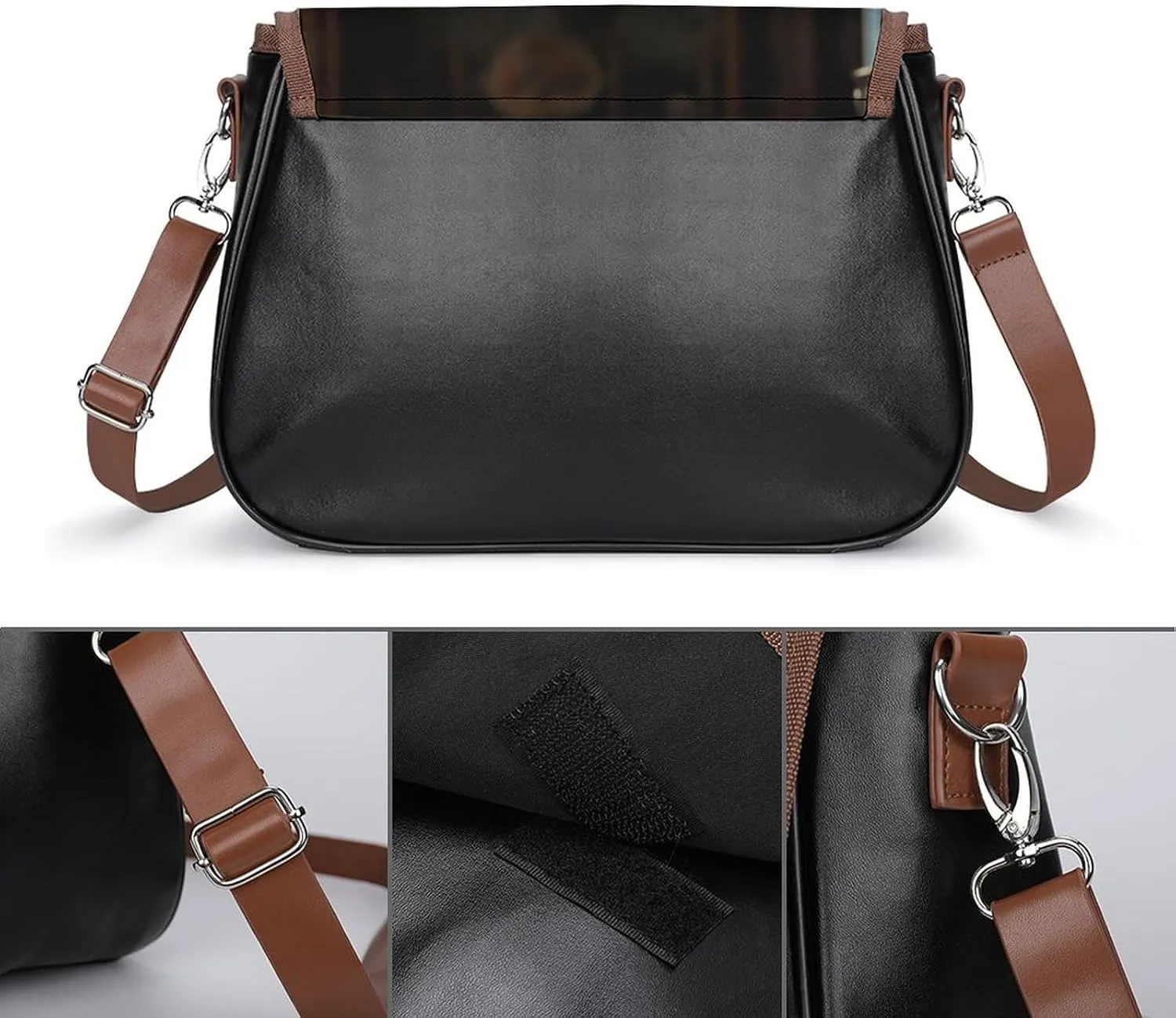 Couple Watching Sunrise Crossbody Bags for Women,PU Leather Tote Bag for Women,Shoulder Bag Purse for Work Shopping Travel