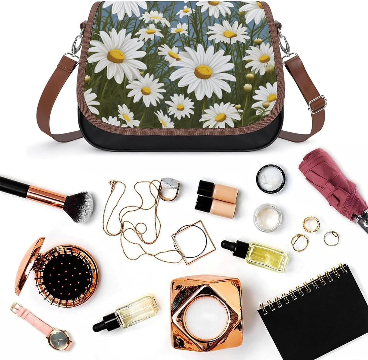 Couple Watching Sunrise Crossbody Bags for Women,PU Leather Tote Bag for Women,Shoulder Bag Purse for Work Shopping Travel