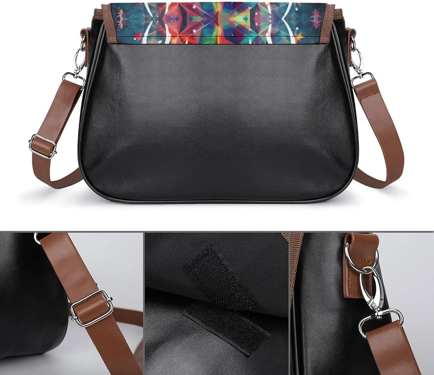 Couple Watching Sunrise Crossbody Bags for Women,PU Leather Tote Bag for Women,Shoulder Bag Purse for Work Shopping Travel