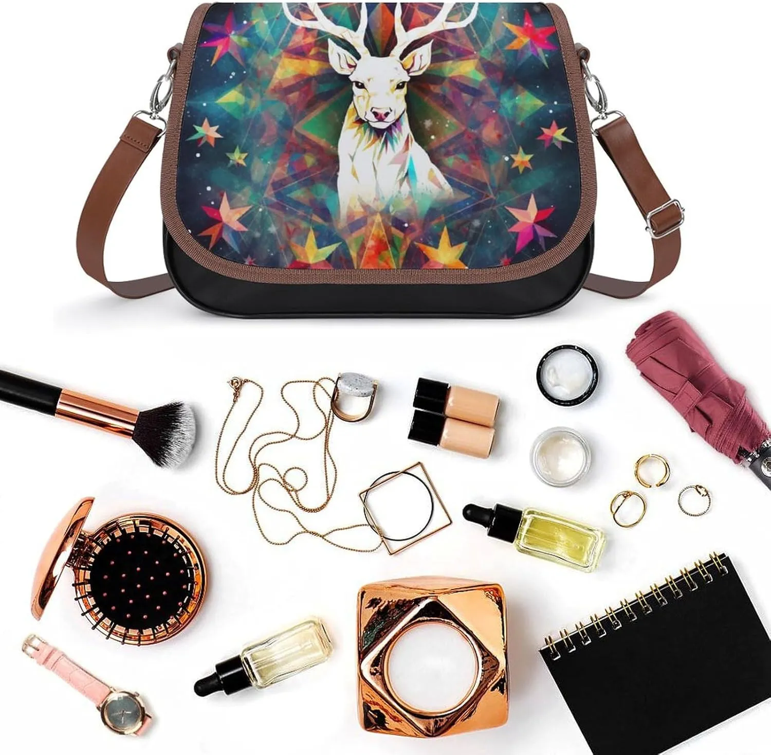 Couple Watching Sunrise Crossbody Bags for Women,PU Leather Tote Bag for Women,Shoulder Bag Purse for Work Shopping Travel