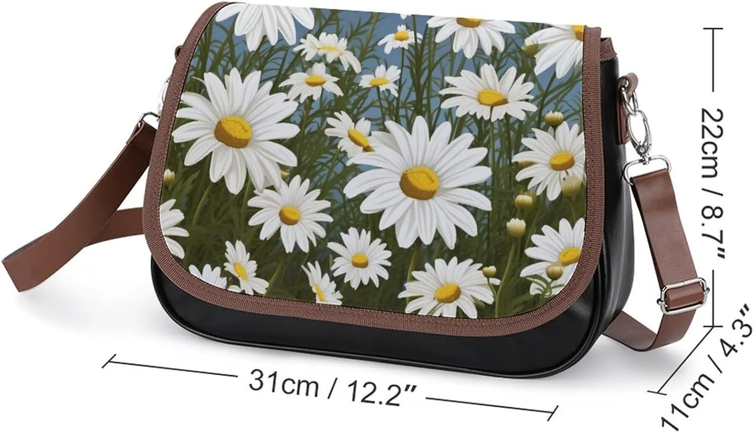 Couple Watching Sunrise Crossbody Bags for Women,PU Leather Tote Bag for Women,Shoulder Bag Purse for Work Shopping Travel