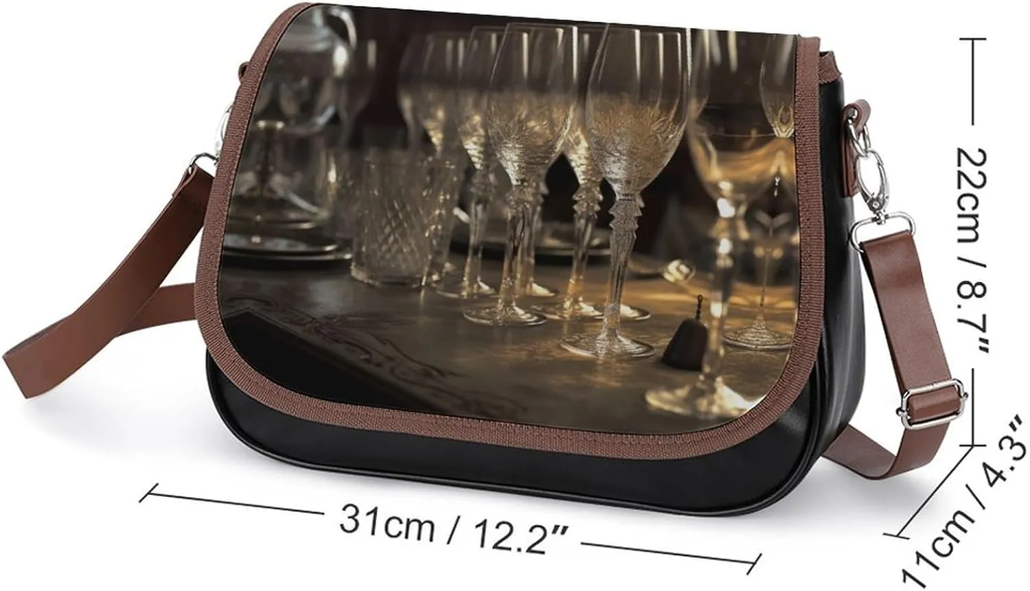 Couple Watching Sunrise Crossbody Bags for Women,PU Leather Tote Bag for Women,Shoulder Bag Purse for Work Shopping Travel