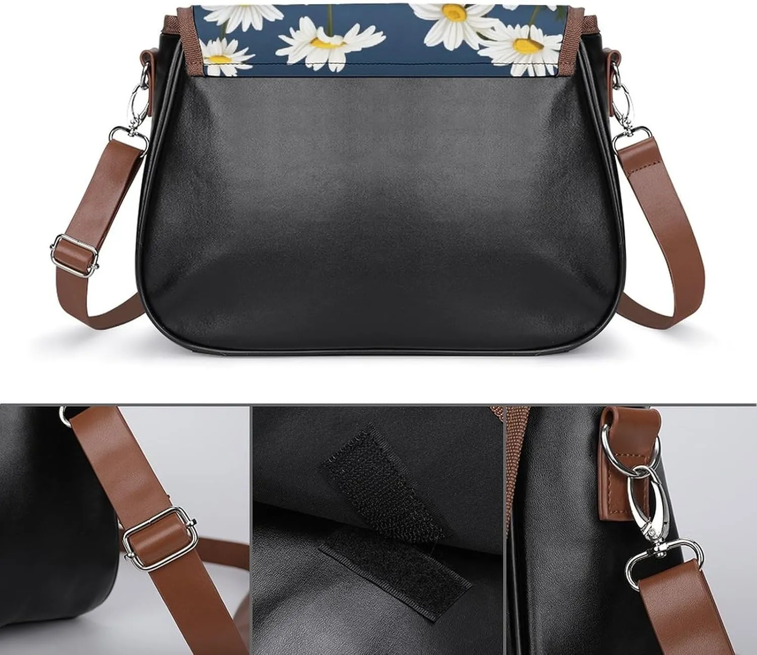 Couple Watching Sunrise Crossbody Bags for Women,PU Leather Tote Bag for Women,Shoulder Bag Purse for Work Shopping Travel