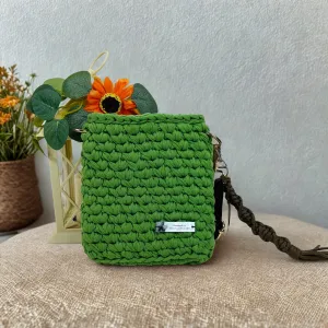 Crochet Crossbody – Handmade Olive Green Cellphone Bag