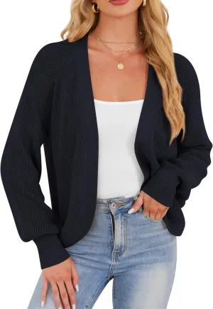 Cropped Cardigan Sweaters for Women Trendy Chunky Cable Knit Soft Cute Loose Sweaters Coats for Casual