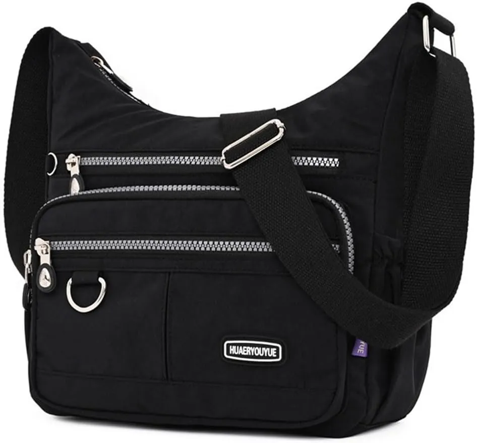 Crossbody Bag for Women Multi Pocket Shoulder Handbags Purse Waterproof Nylon Messenger Bag Ladies Travel Bag