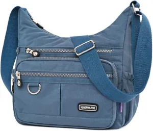 Crossbody Bag for Women Multi Pocket Shoulder Handbags Purse Waterproof Nylon Messenger Bag Ladies Travel Bag