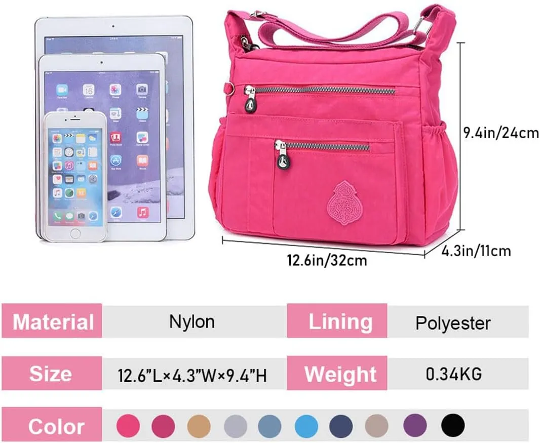 Crossbody Bag for Women Nylon Waterproof Shoulder Handbags Purse Messenger Bag Ladies Travel Bag Pocketbooks