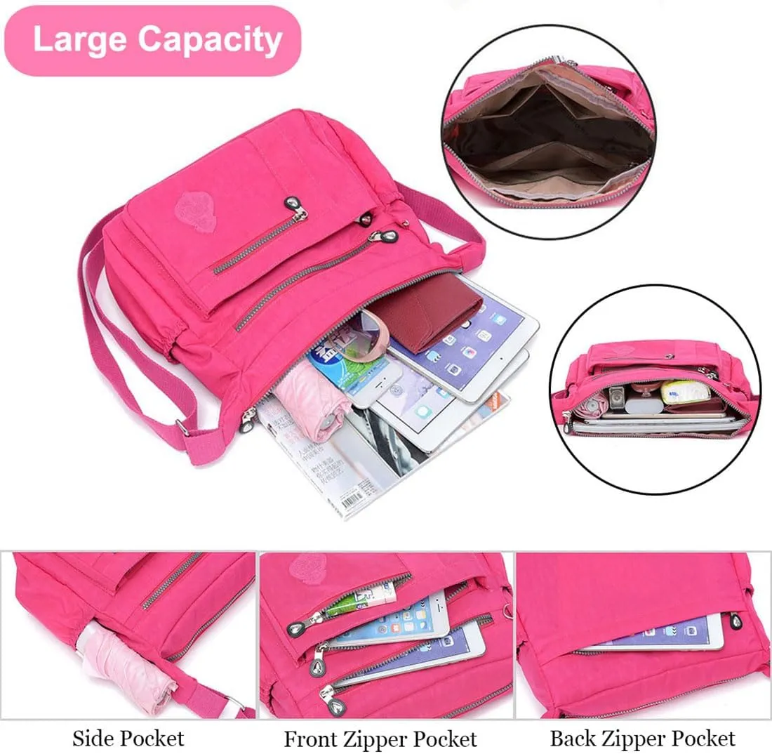 Crossbody Bag for Women Nylon Waterproof Shoulder Handbags Purse Messenger Bag Ladies Travel Bag Pocketbooks