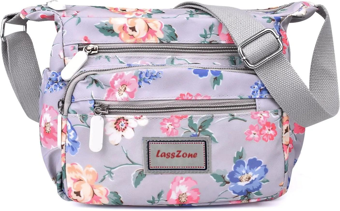 Crossbody Bag for Women Waterproof Nylon Shoulder Handbags Multi Pocket Casual Messenger Bag Floral Travel Purse