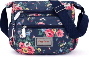 Crossbody Bag for Women Waterproof Nylon Shoulder Handbags Multi Pocket Casual Messenger Bag Floral Travel Purse