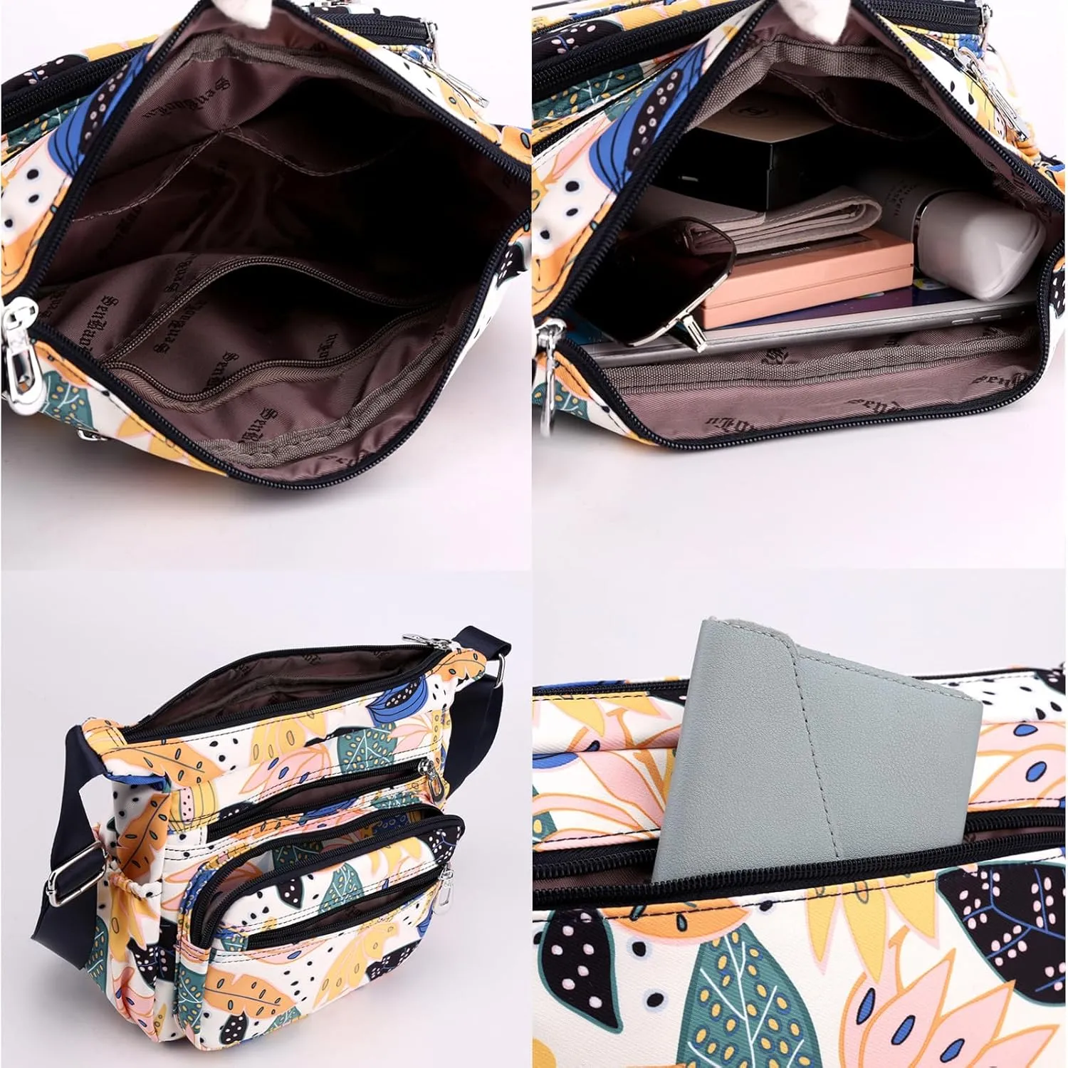Crossbody Bags for Women, Medium Size Shoulder Handbags Satchel Purse with Multi Zipper Pockets