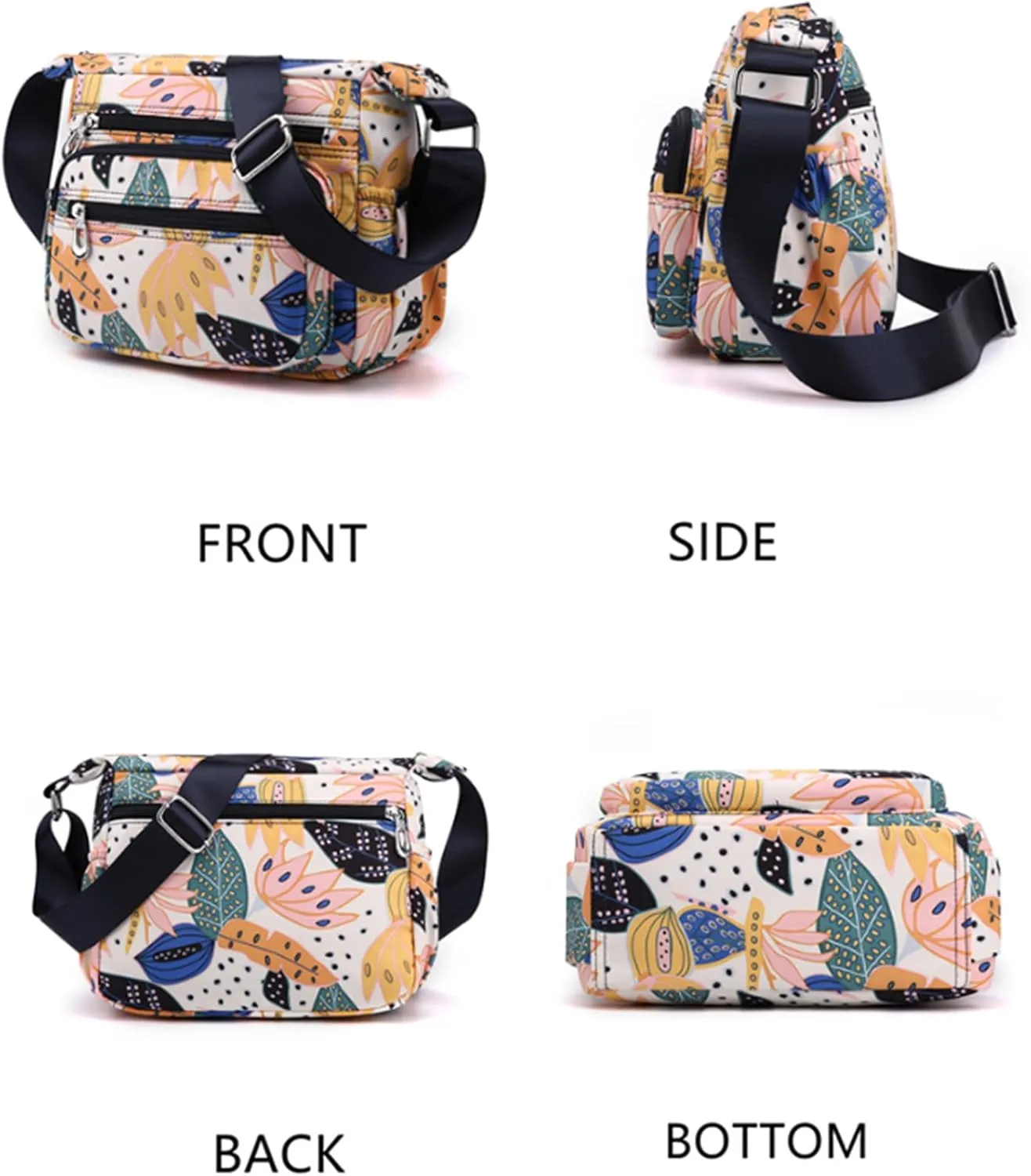 Crossbody Bags for Women, Medium Size Shoulder Handbags Satchel Purse with Multi Zipper Pockets
