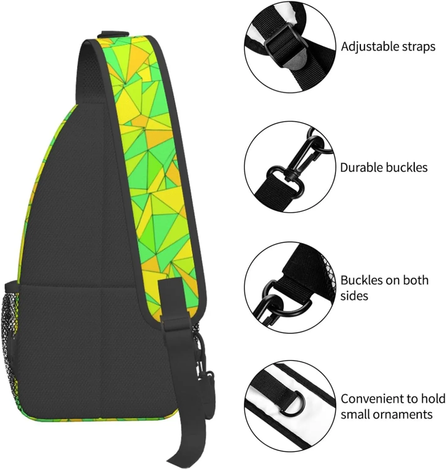 Crossbody Bags For Women Men Bright Colorful Abstract Sling Backpack Chest Shoulder Bag Gym Cycling Travel Hiking Daypack