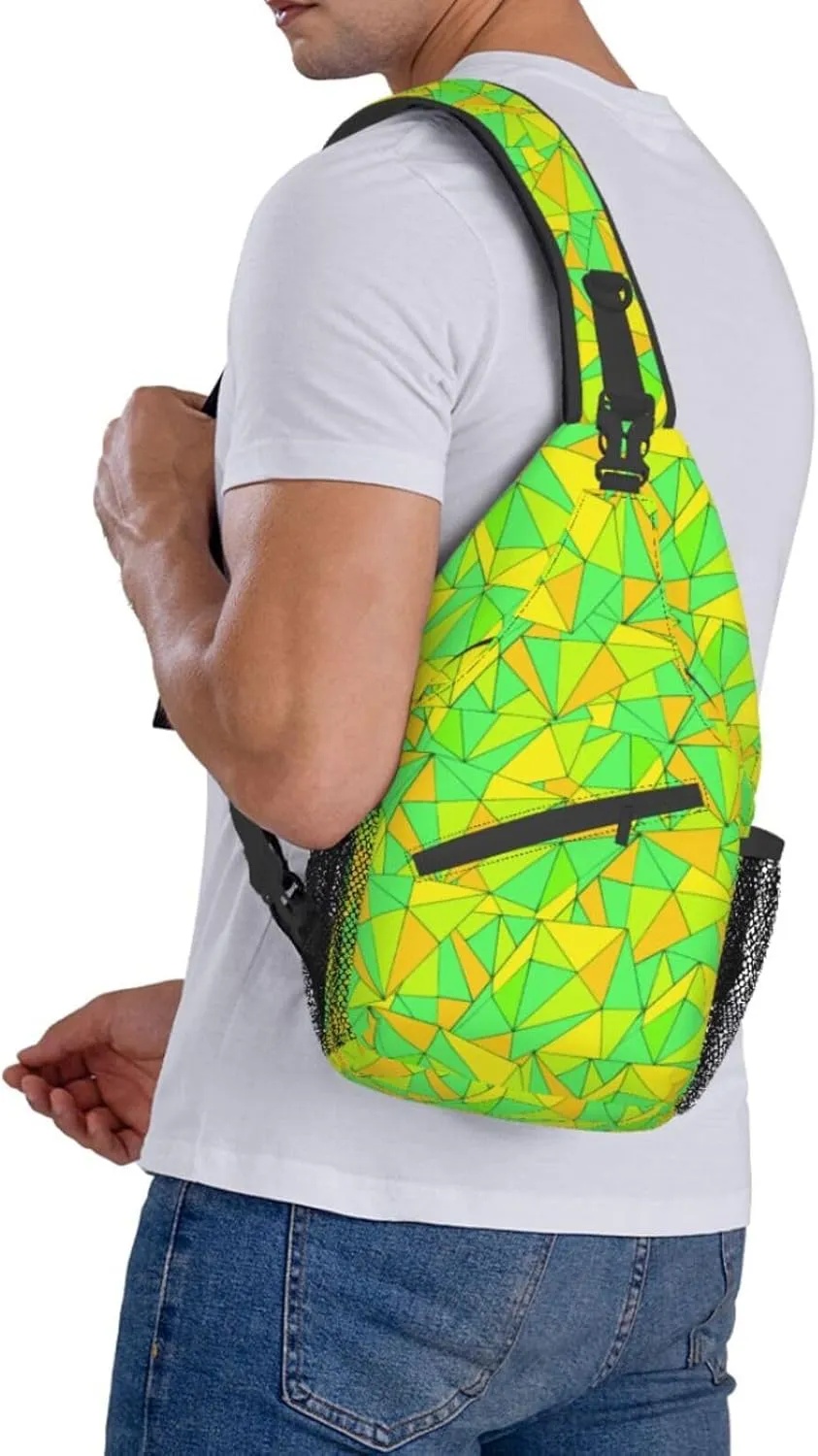 Crossbody Bags For Women Men Bright Colorful Abstract Sling Backpack Chest Shoulder Bag Gym Cycling Travel Hiking Daypack