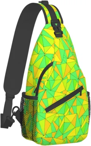 Crossbody Bags For Women Men Bright Colorful Abstract Sling Backpack Chest Shoulder Bag Gym Cycling Travel Hiking Daypack